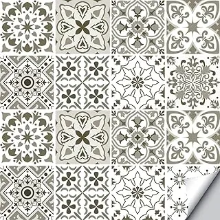 Bpa Peel and Stick Self Adhesive Removable Moroccan Tiles 16-Pieces, 6 Inch x 6 Inch Size