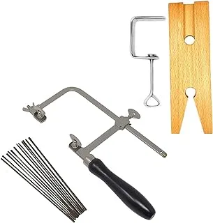 Megacast 3 in 1 Professional Jeweler's Saw Set Saw Frame 144 Blades Wooden Pin Clamp Wood Metal