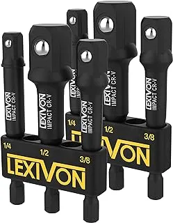 LEXIVON [2-Pack] Impact Grade Socket Adapter Set, 3