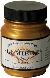 Jacquard Products 2.25 oz Lumiere Metallic Acrylic Paint, Sunset Gold