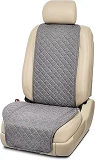 IVICY Linen Car Seat Cover for All Seasons Soft & Breathable Front Premium Covers with Non-Slip Protector Universal Fits Most Automotive, Van, SUV, Truck - 1 Unit