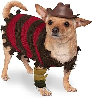 Rubie's unisex adult Costume, Official Rubie s A Nightmare on Elm Street Freddy Krueger Halloween Pet Dog Costume Size Large, Multicolor, L UK