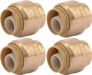 SharkBite U514LFA4 End Cap Plumbing 1/2 in, PEX Fittings, Push-to-Connect, Copper, CPVC, Brass, 1/2 inch, 4 count