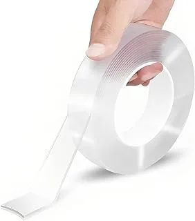 Double Sided Tape Heavy Duty, Double Sided Adhesive Tape, Clear Mounting Tape Picture Hanging Adhesive Strips, Removable Wall Tape Sticky Poster Tape Carpet Tape (1, 3Meters)