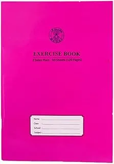 Sadaf Two Side Plain Exercise Book, 120 Pages, A5 Size, Magentha