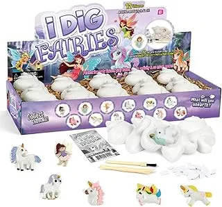 UKR I Dig Fairies 12 pc Stones Digging Unicorns Party Activity Kids Competition STEM Toys Playdate Birthday Craft Set Excavation