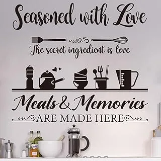 BPA® 3 Pieces Kitchen Wall Decal Wall Arts Stickers Dining Room Rules Decals Decor Kitchen Utensil Wall Art Vinyl Home Decor for Kitchen Dining Room Decoration