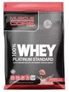 Muscle Core Platinum Standard I 100% Whey Protein Powder I 24 Grams Protein, 5.8 Grams BCAA, 4 Grams Glutamine & Glutamic Acid I Low Carb and Sugar I Strawberry Flavour I 10LB (158 Servings)