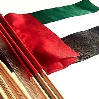 Generic UAE National Day Wooden Stick Flag 12-Pieces Set, 60 cm x 90 cm Size