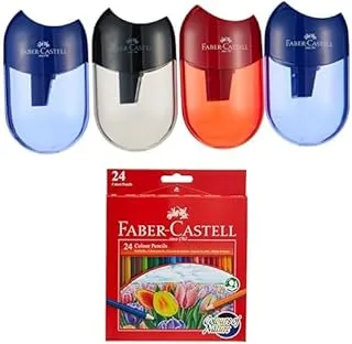 Faber-castell mini apple sharpener single hole + COLOUR PENCILS 24 COLOUR