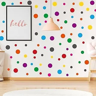 BPA® 288-Piece Dark Color Large Round Polka Dot Wall Stickers