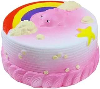 COOLBABY PU Slow rebound toy whale rainbow cake simulation food model