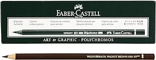 Faber-Castell Polychromos colour pencil 6pcs Box, 177 walnut brown,Water-resistant and smudge-proof,Thick 3.8 mm lead