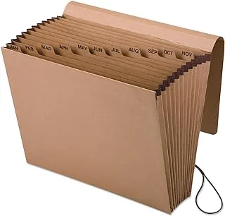 Pendaflex Expanding Kraft File with Flap, Jan.-Dec. Index, 12 x 10, 1 per Box (K-17M-OX),Brown