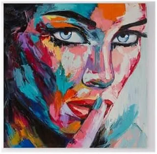 Bpa Blue Whispering Canvas Painting Wall Art, 100 cm x 100 cm Size, Multicolor