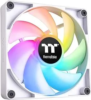 مروحة تبريد الكمبيوتر من Thermaltake CT120 ARGB Sync، سرعة مروحة PWM 500~2000 RPM، تدفق هواء 57.05 CFM، محمل هيدروليكي، 4 Pin PWM، 3 Pin-ARGB، حزمة من 2 - أبيض