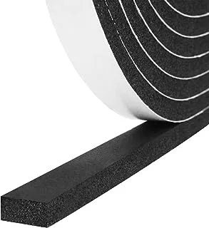 Storystore Foam Insulation Tape Self Adhesive,Weather Stripping for Doors and Windows,Sound Proof Soundproofing Weatherstrip,Cooling,Air Conditioning Seal Strip (1/2In x 1/4In x 33Ft, Black)