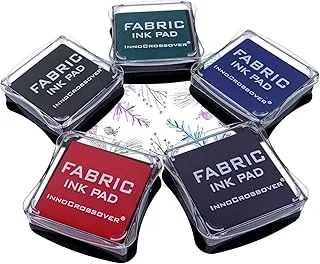 Best Stamp Fabric Ink Pad Stamps Set 5 Colors Non-Toxic Pigment Ink Pad for Stamps Wood Fabric and Paper Surface (5 Pack)