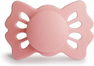 FRIGG Lucky Silicone Baby Pacifier 0-6 Months | Orthodontic 1 Pack Soother | Teardrop Latex-Free Nipple with Clover Leaf Air Holes | Made In Denmark — Pretty in Peach