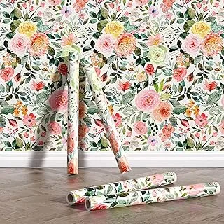 BPA® Floral wallpaper European style flower wallpaper home decoration living room bedroom self-adhesive PVC wall sticker wall painting Contact Paper for Walls Furniture Cabinets Dresser Drawer Decal