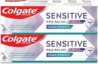 Colgate Toothpaste Sensitive Pro Relief, Enamel Strength Toothpaste, Instant & Lasting Sensitivity Pain Relief, 2x75ml, 2 Pack