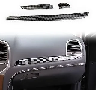 crosselec Carbon Fiber Control Dashboard Protective Cover Trims for 2015-2021 Chrysler 300