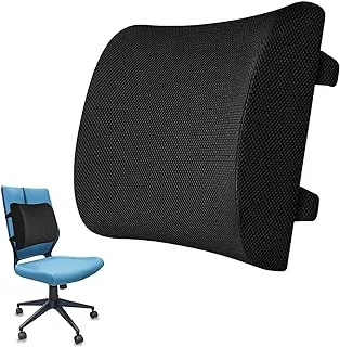 SKY-TOUCH Lumbar Support Pillow - Ergonomic Memory Foam for Back Support and Pain Relief,Lumbar Memory Foam Support Pillow for Office,Drive,Sitting,Chair Cushion,Black