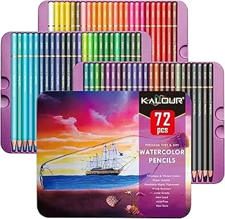 KALOUR Professional Watercolor Pencils, Set of 72 Colors,Numbered and Lightfastness,Water-soluble Colored Pencils for Adult Coloring Book,Water Color Pencils for Artists Beginner Kids