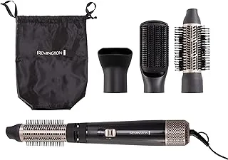 Remington Blow and Dry Caring Air Styler - Hair Dryer, Hot Brush and Hair Curler for Mid to Long Length Hair, 4 Attachments, 1000 Watts, AS7500 - Black