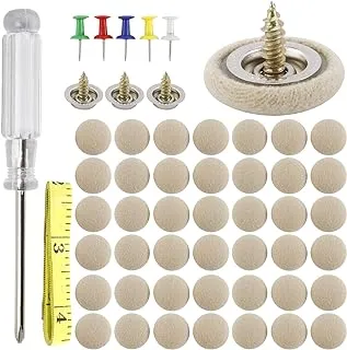 HighFree Car Roof Repair Rivets Headliner Repair Button 60 pcs Auto Roof Snap Rivets Retainer for Interior Ceiling Cloth Fixing Repair Buckle with Installation Tool (Beige Flannelette)