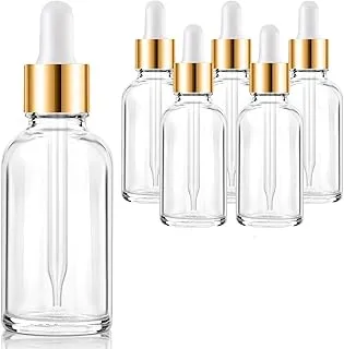 ECVV 6Pcs Glass Bottles Essential Oils Glass Eye Dropper 30 ml (1oz) Essential Oils,Glass Eye Dropper Dispenser for Essential Oils, Kitchen Tools, Chemistry Lab Chemicals, Colognes, Amber