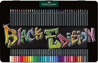 Faber Castell Black Edition Flat Colour Pencils in Tin Case 36-Pieces