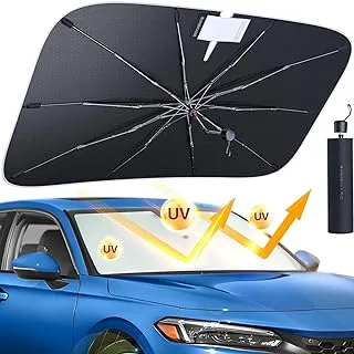 andobil [2023 Newest] Windshield Sun Shade Umbrella, [Ice Crystal Nano Cold Reflector] Super Heat Protect, Sun Shades for Front Window Most of Car SUV Truck, Car Accessories, Easy Use-Keeps Car Cool