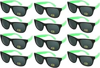 Edge I-Wear 12 Bulk 80s Neon Party Sunglasses for Adult Party Favors with CPSIA certified-Lead(Pb) Content Free