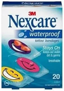 Nexcare Tiritas Waterproof Resistentes al agua 10 tiritas 26mm x57 mm 9 Diseños Originales Emojis