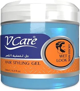 V Care 500ml Hydrating Hair Gel | With Glycerin & Castor Oil |Wet Look Styling | Refreshing Scent | Non Sticky