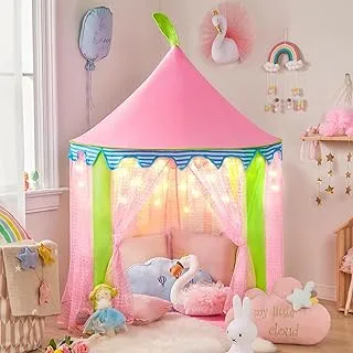 Tiny Land Children Play Tent for Girls Princess Castle Indoor & Outdoor Use, with Carry Case