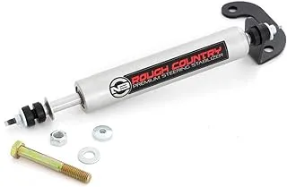 Rough Country N3 Steering Stabilizer Fits 1988-1998 [ Chevy ] Silverado [ GMC ] Sierra 92-99 Tahoe Suburban Yukon 4WD Premium Steering Damper 8737130