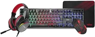 Trands TR-GC100 4-in-1 RGB Gaming Combo, Black