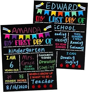 BPA 10 Pcs First Day and Last Day of School Sign, 20.3 cmx25.4 cm Back to School Chalkboard Style Signs, Double Sided First Day of School Photo Prop Sign for Kids, Girls & Boys