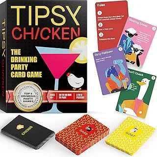 Tipsy Chicken Fun Drinking Card Games for Adults - Adult Drinking Games for Adults Party Game Night - Adult Board Games for Groups and Parties - Drunk Card Games Adults, Fun Games for Adults Party