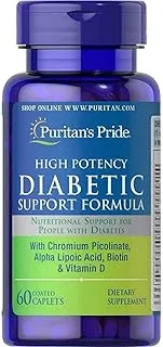 Puritan's Pride High Potency Diabetic Support Formula 60 Caplets