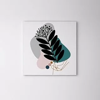 bpa Leafes In Black Dressing Canvas Wall Art Painting Wallart Canvas - 100 X 100 Cm