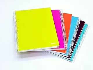 Ambar School Hardcover Spiral Lined Notebook 6-Pieces Set, A4 Size, Assorted