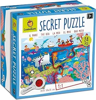 Ludattica Secret Puzzle The Sea 24 Pieces Set; Educational and Learning Game - Cognitive Development - Sea Theme and Ocean Puzzle