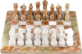 RADICALn Handmade Green Onyx and White Full Marble Chess Board Game Set Staunton Tournament Players Set