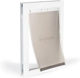 باب PetSafe Freedom المصنوع من الألومنيوم للكلاب والقطط - إطار متين - حيوانات أليفة متوسطة الحجم