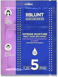 BBlunt Intense Moisture Heat Hair Spa Mask with Jojoba Oil & Vitamin E for Salon-Like Hair Spa at Home - 70 g, White, 70 g (Pack of 1)