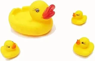 4pcs/set Mother and Baby Yellow Rubber Bath Ducks for Child,Rubber Duck Bath Toy Baby Shower