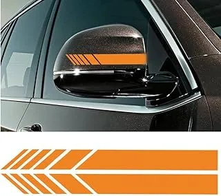 AMERTEER 2pcs Car Rear View Mirror Stickers Decor DIY Car Body Sticker Side Decal Stripe Decals SUV Vinyl Graphic (Yellow)